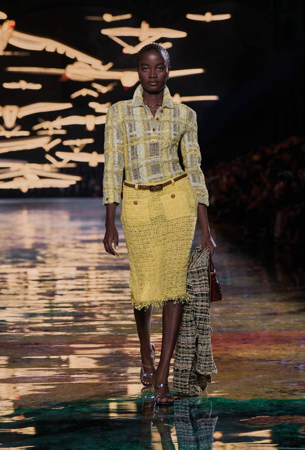 Rachel Ojuromi walking Chanel Spring/Summer 2027 look 73 at the Grand Palais, Paris.